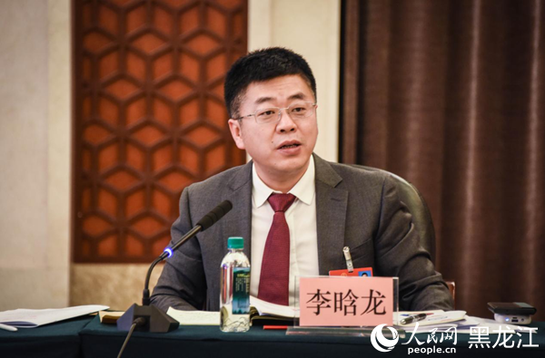 黑龍江省人大代表，哈爾濱市道外區委副書記、區長李晗龍。人民網記者 蘇靖剛攝