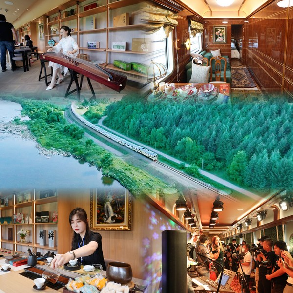 林都號”旅游列車。伊春市委宣傳部供圖